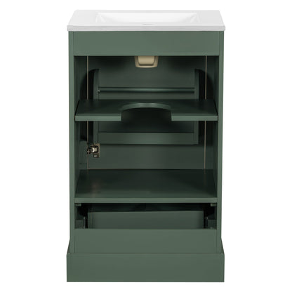 Bathroom Vanity With Sink, Soft Close Door, Adjustable U-Shaped Shelf