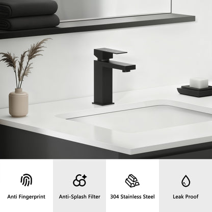 Single Handle Bathroom Faucet, Matte
