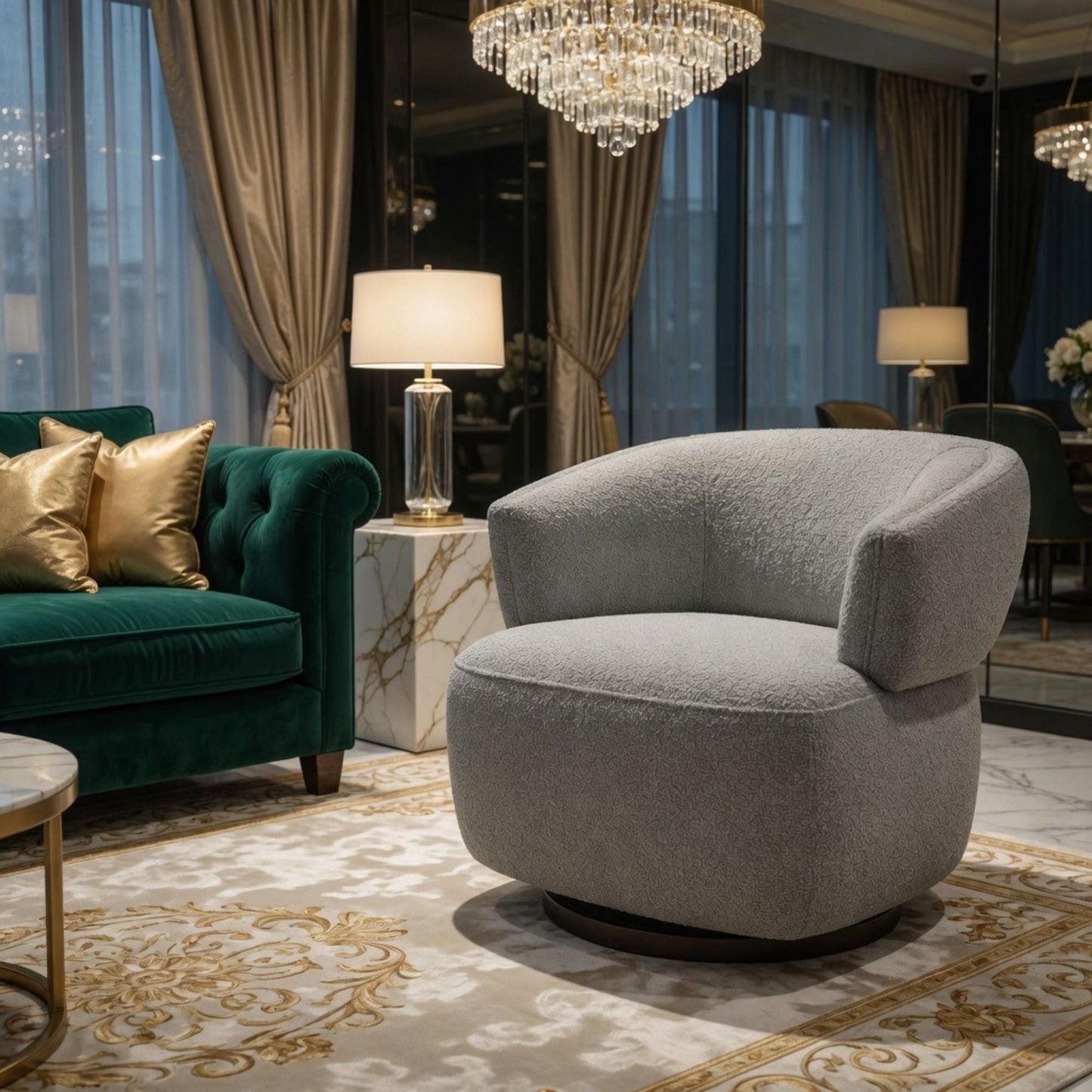 Swivel Barrel Accent Oversized Club Chair