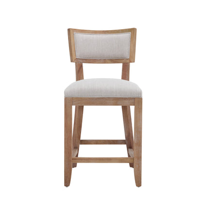 26.5" Upholstered Counter Stools Set of 2 with Comfy Back