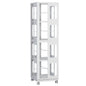 4 Tier All Steel Rotating Bookshelf With 360° Wheels, Large Size Sturdy & Spacious Book Rack, New Style Bookshelf - White