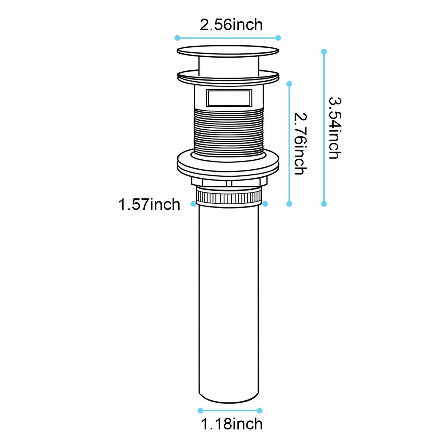 Waterfall Spout Bathroom Sink Single Handle Faucet with Pop-Up Drain (with Overflow)