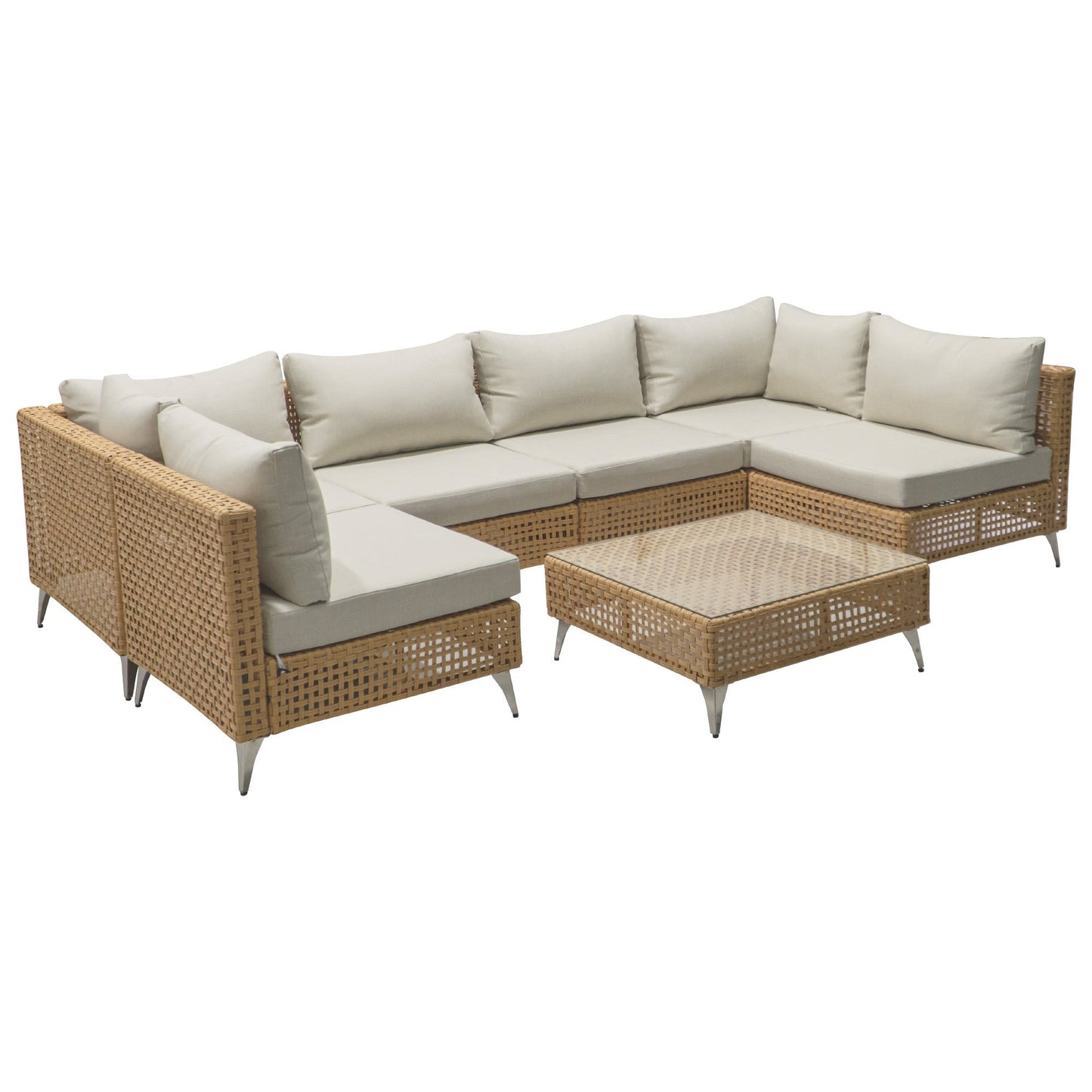 K&K 7-Piece Wicker Patio Furniture Set