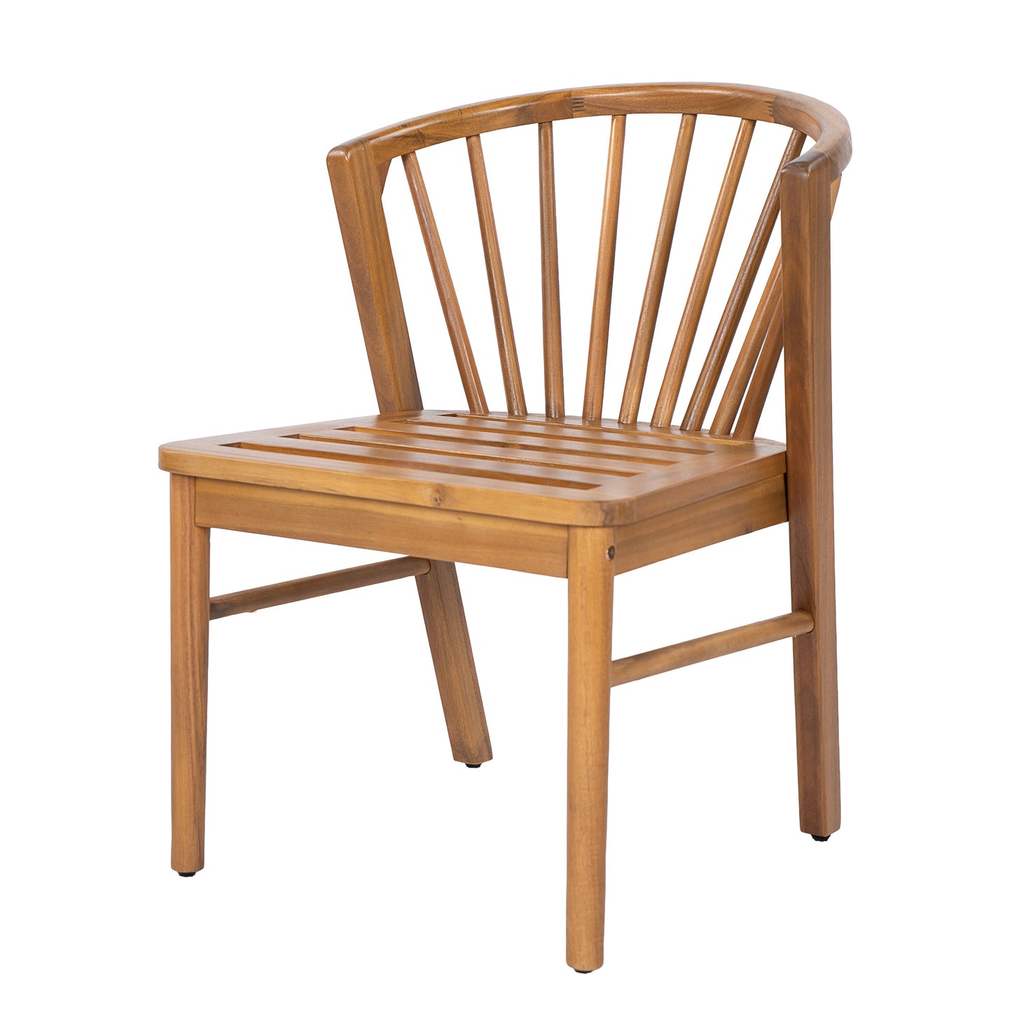 Outdoor Dining Chairs Set of 2, Acacia Wood Patio Chairs with Cushions