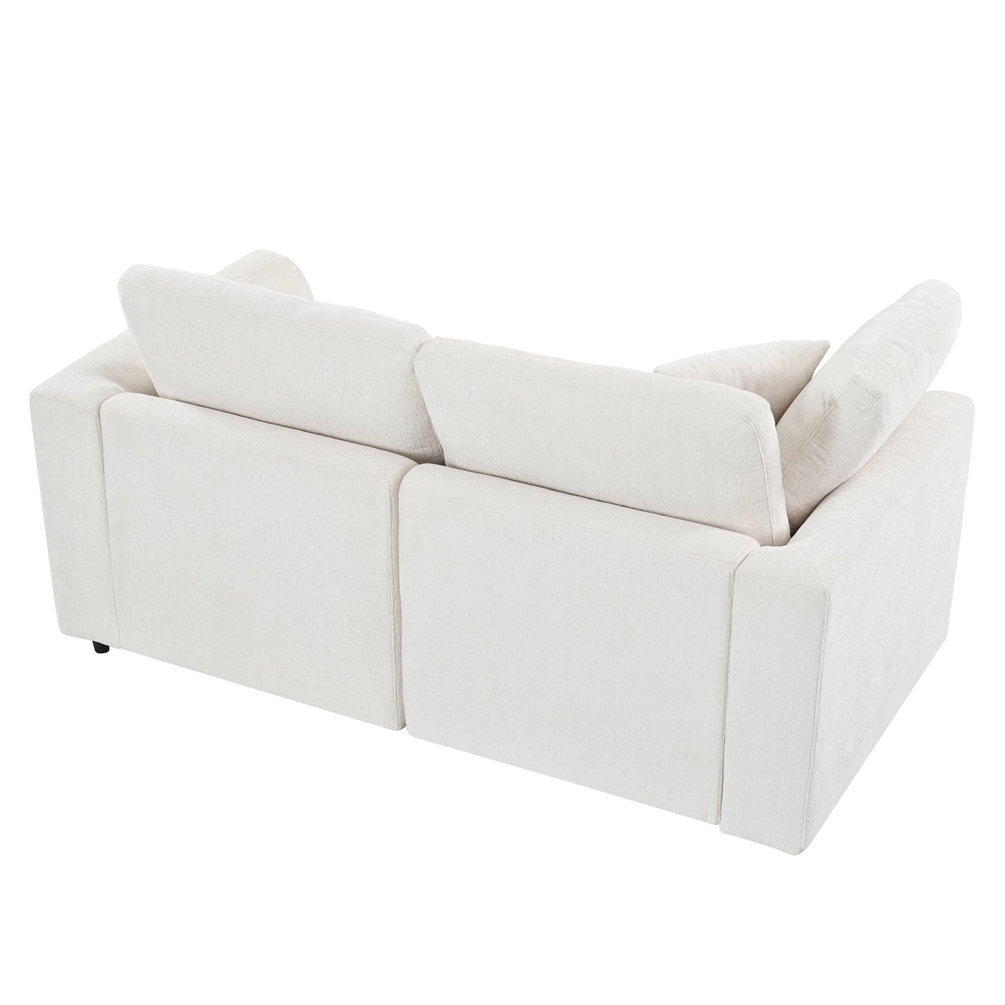 U-Style 4-Piece Sofa Set, 2 Accent Chairs + Loveseat + Movable Ottoman