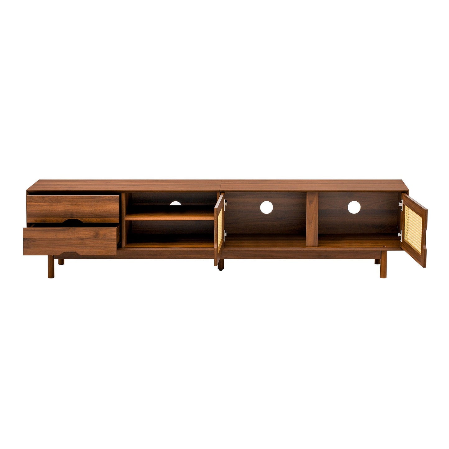 TV Stand For TVs Up To 85", Media Console With 2 Drawers - Walnut