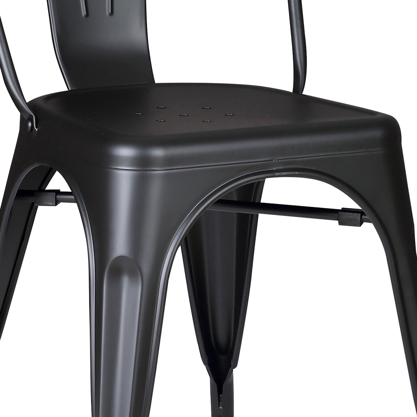 Set of 4 Stackable Metal Dining Chairs
