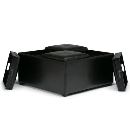 Avalon - Square Coffee Table, Storage Ottoman