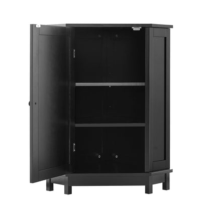 Bathroom Cabinet Triangle Corner Storage Cabinet With Adjustable Shelf Modern Style