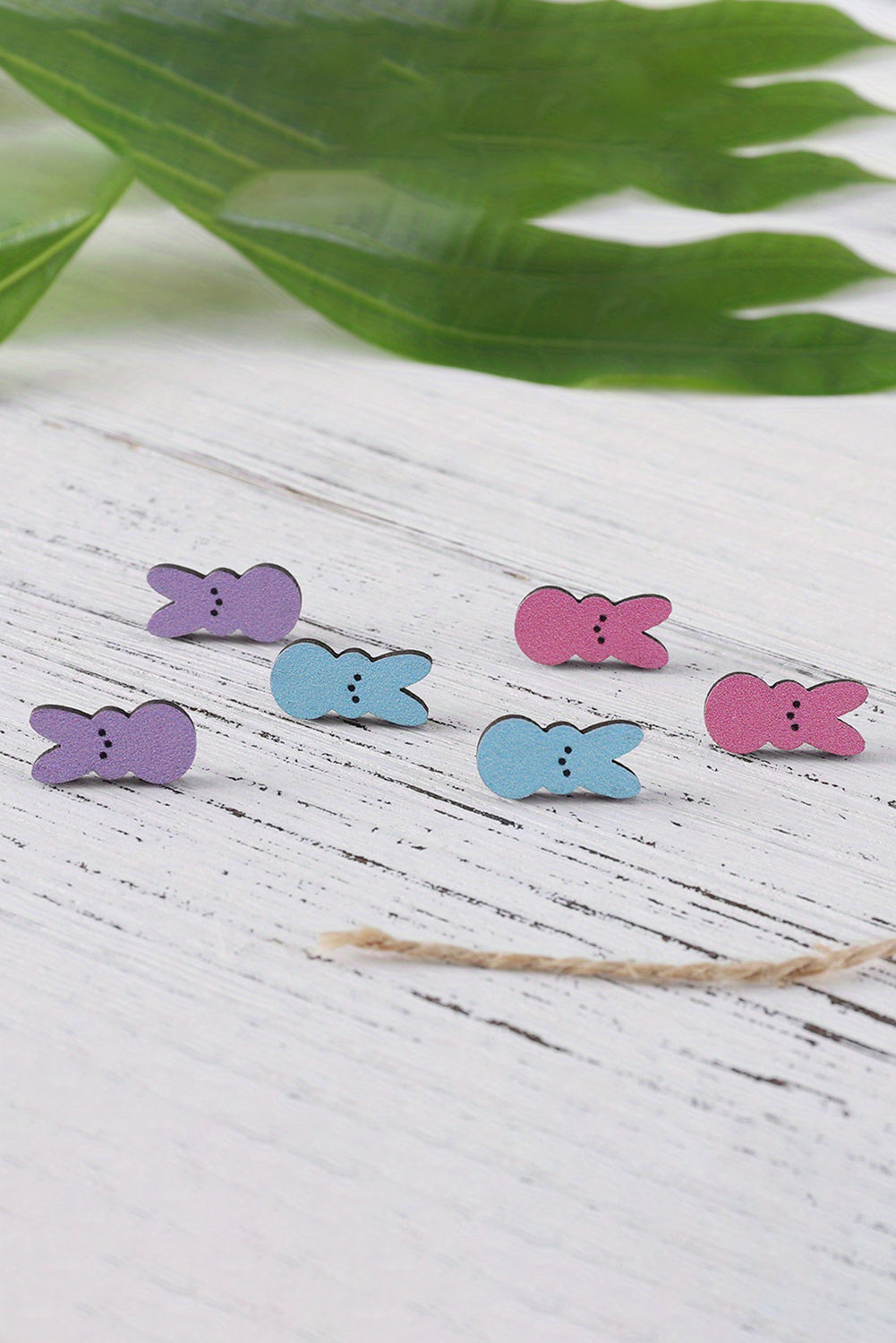 Dylan Bunny Doll Wooden Earrings