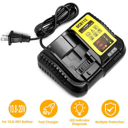 Rapid Charger Replacement Fit for Dewalt 10.8-20V Battery DCB107 DCB101 DCB200 DCB205