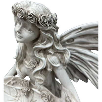 12.80" High Garden Fairy Figurine with Leaf Tray