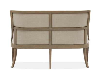 Lancaster - Bench With Upholstered Seat & Back - Dovetail Gray