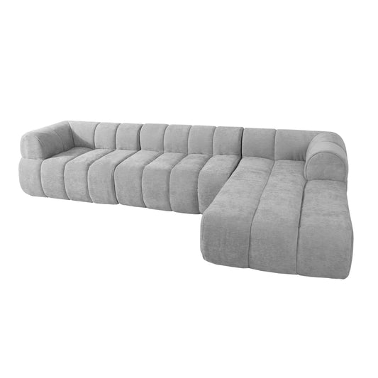 122" Modern L-Shaped Sectional Sofa with High-Density Foam and Chaise Lounge