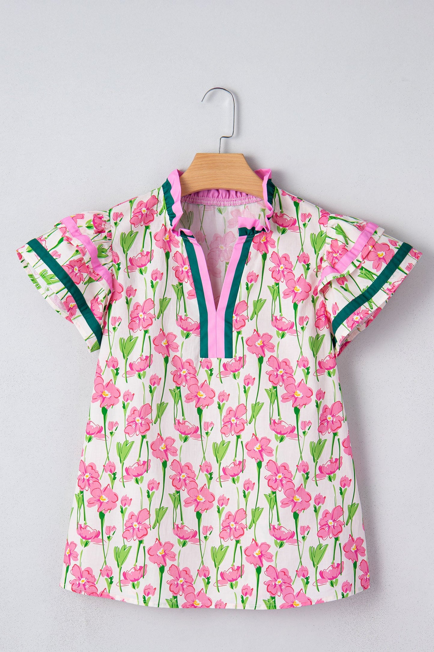 Elyse Ruffled Short Sleeve Blouse