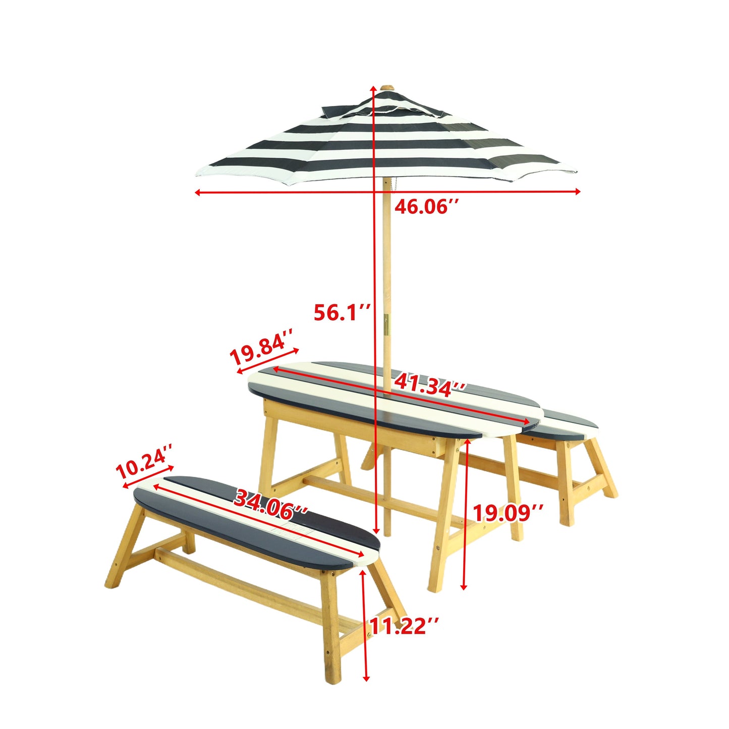 Naturally Playful Kids Picnic Table with Umbrella