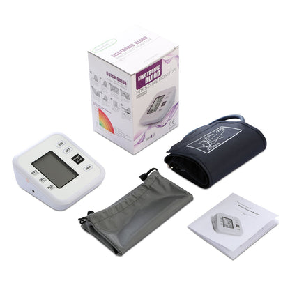 Arm Blood Pressure Monitor with Adjustable Cuff (8.7in-12.6in) Irregular Heartbeat Detector Voice Broadcast 2UsersÊ99 Memories LCD Display CE FDA Appr