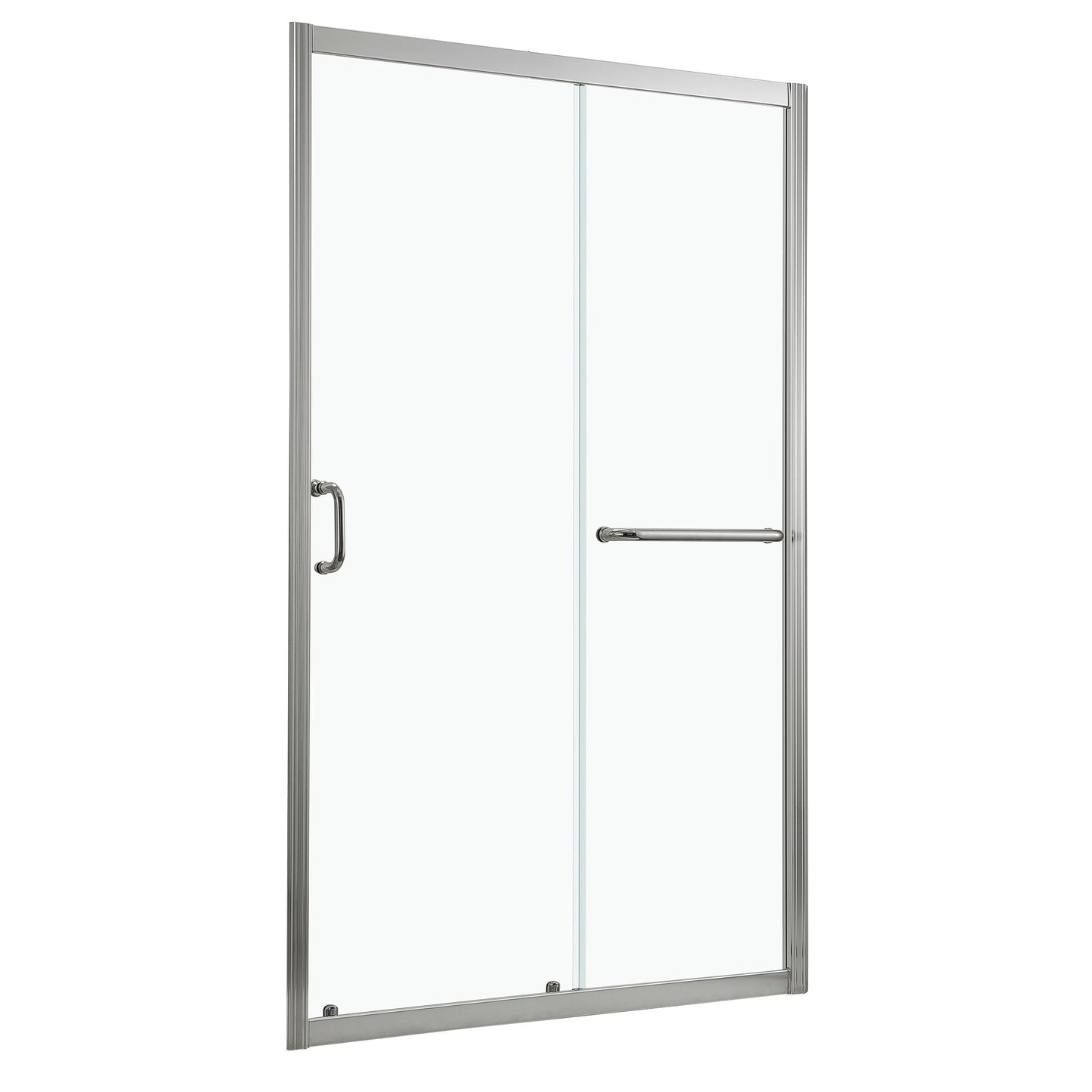 Single Sliding Bypass Shower Door Tempered Glass Enclosure