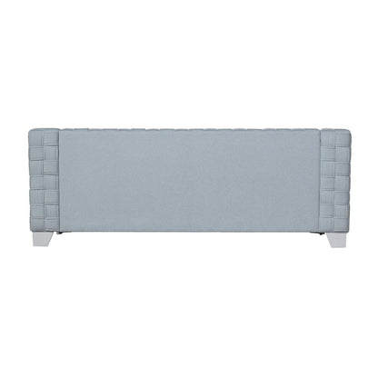 Saree - Sofa - Light Teal Chenille & White