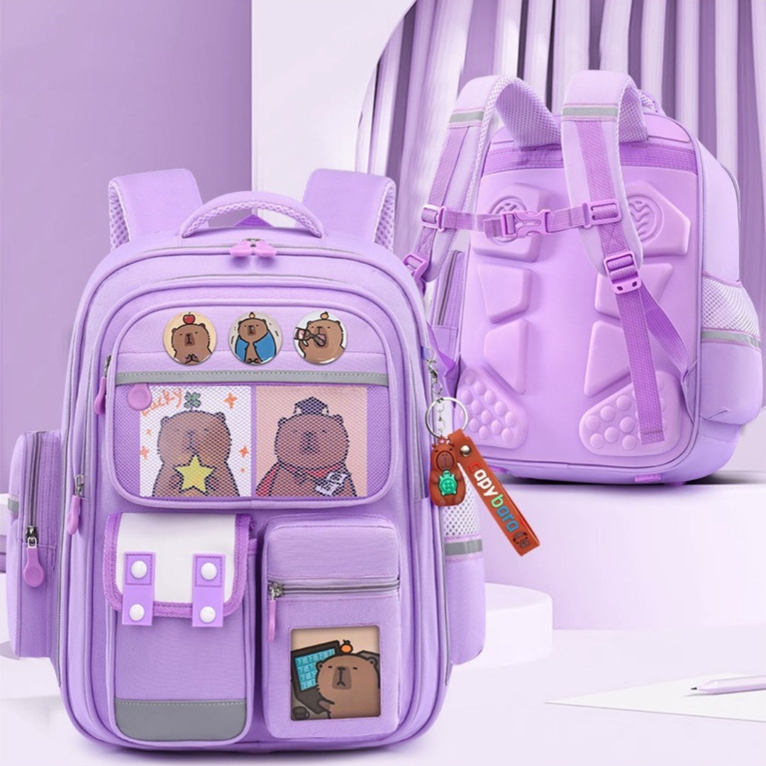 Capybara Backpack For Primary School Students Lightweight School Backpack
