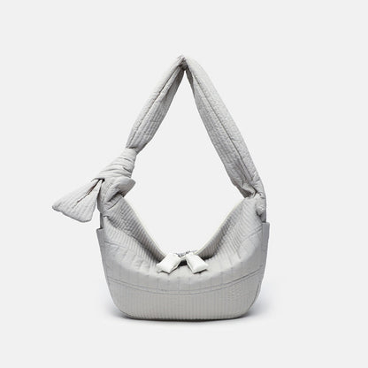 Elegant Folded Hobo Bag Ladies - Lightweight Large Capacity Shoulder Bag & Casual Cloth Crossbody Bag