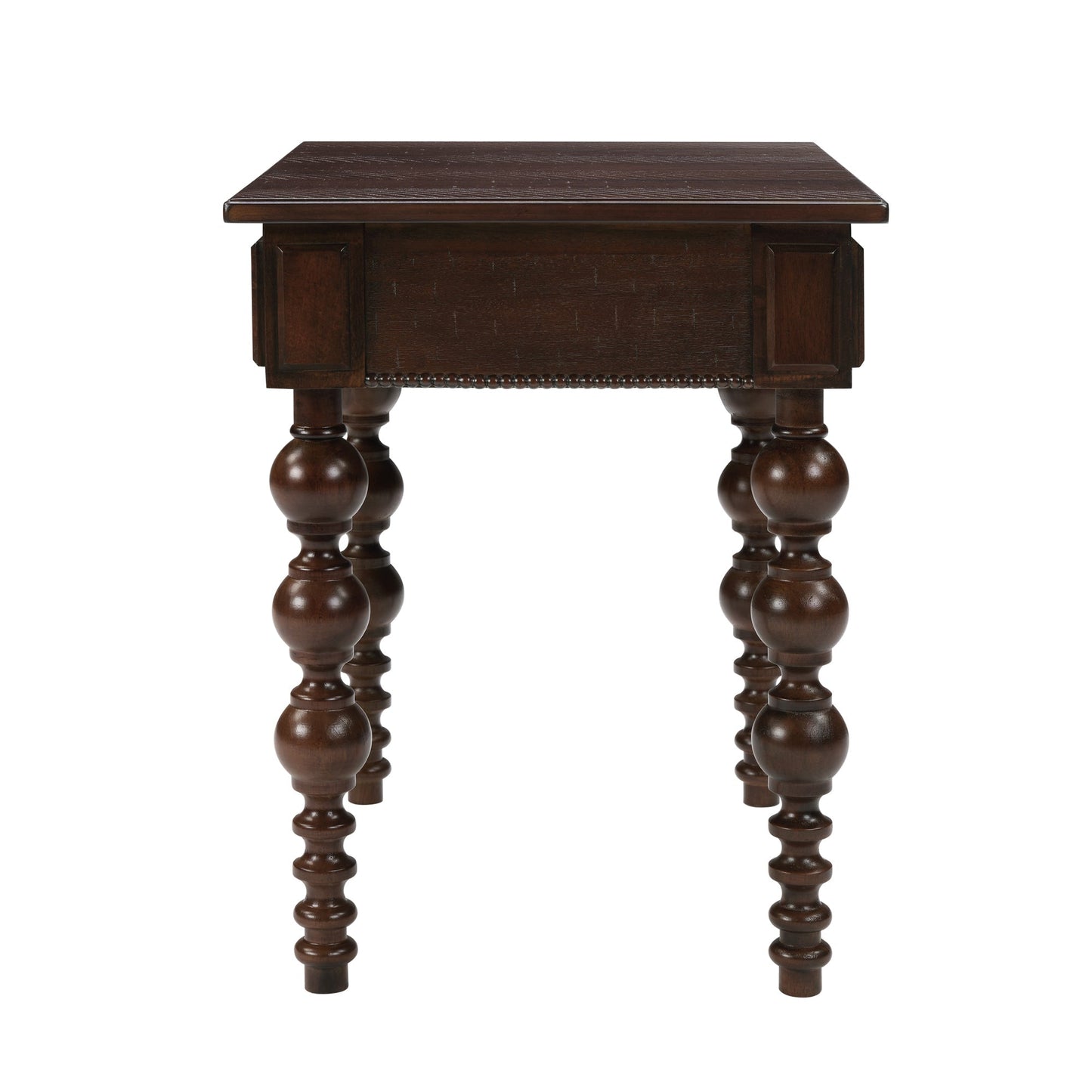 Solid Wood End Table with Drawer in Espresso Finish