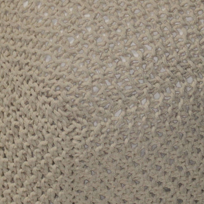 Semi Rounded Pouf, Cable Knitted, Perfect Seating