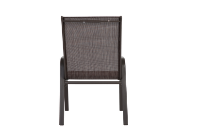 6 Piece Patio Chairs with High Backrest and Armrest - Brown