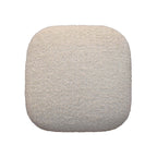 Solid Wood Boucle Upholstered Square Footstool
