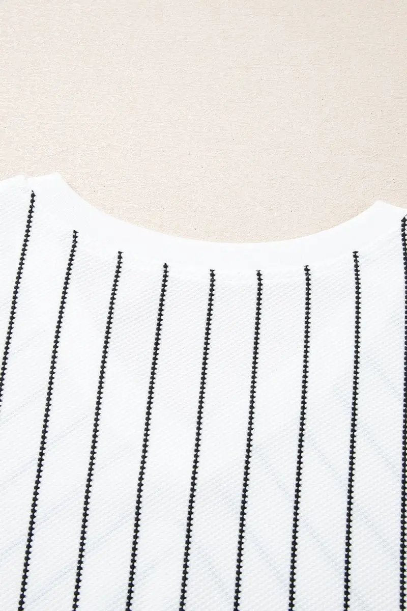 Accessories Trendsi Striped V-Neck Blouse Women's Fashion Long Sleeve Top - Chic & Comfort Fit