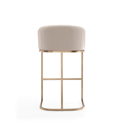 Mid-Century Modern Stool With Steel Base