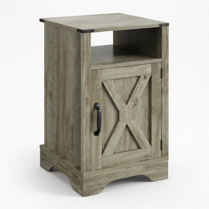Farmhouse Nightstand, Charging Station & Storage
