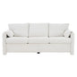 Modern 3 Seater Sofa Chenille Couch Plush Triple Seater Sofa With High Density Foam Cushions, Deep Seat Living Room Couch For Family Room, Apartment & Home Theater - Ivory White