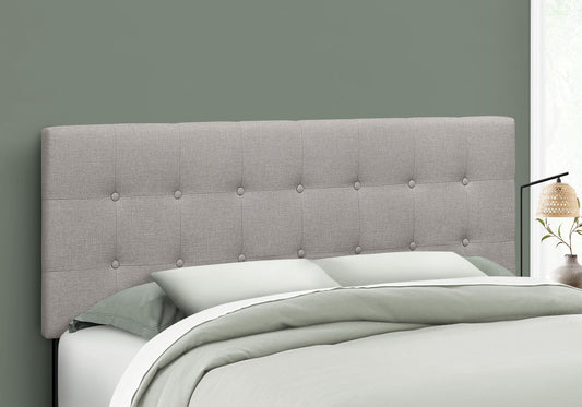 Queen Size Upholstered Gray Headboard