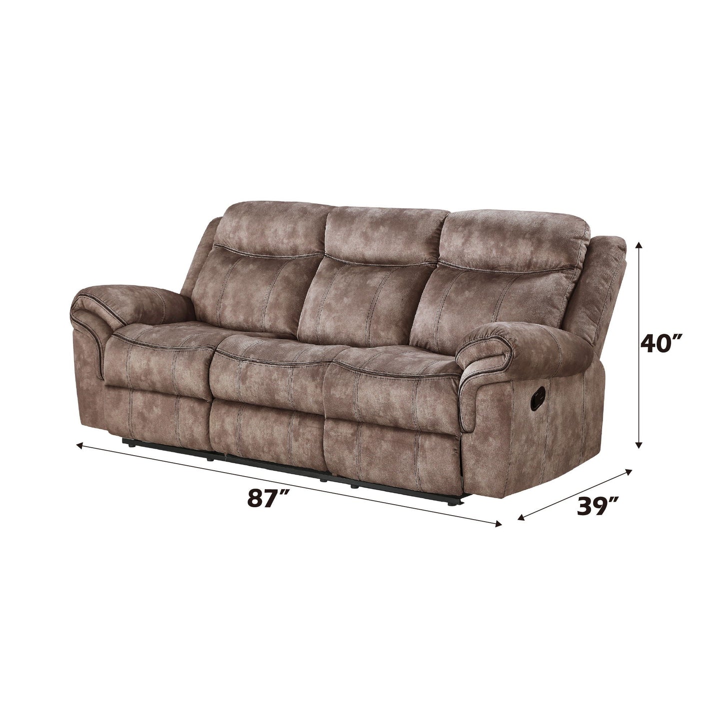 Zubaida Two Tone Recliner Sofa with USB Port and Drop Down Table