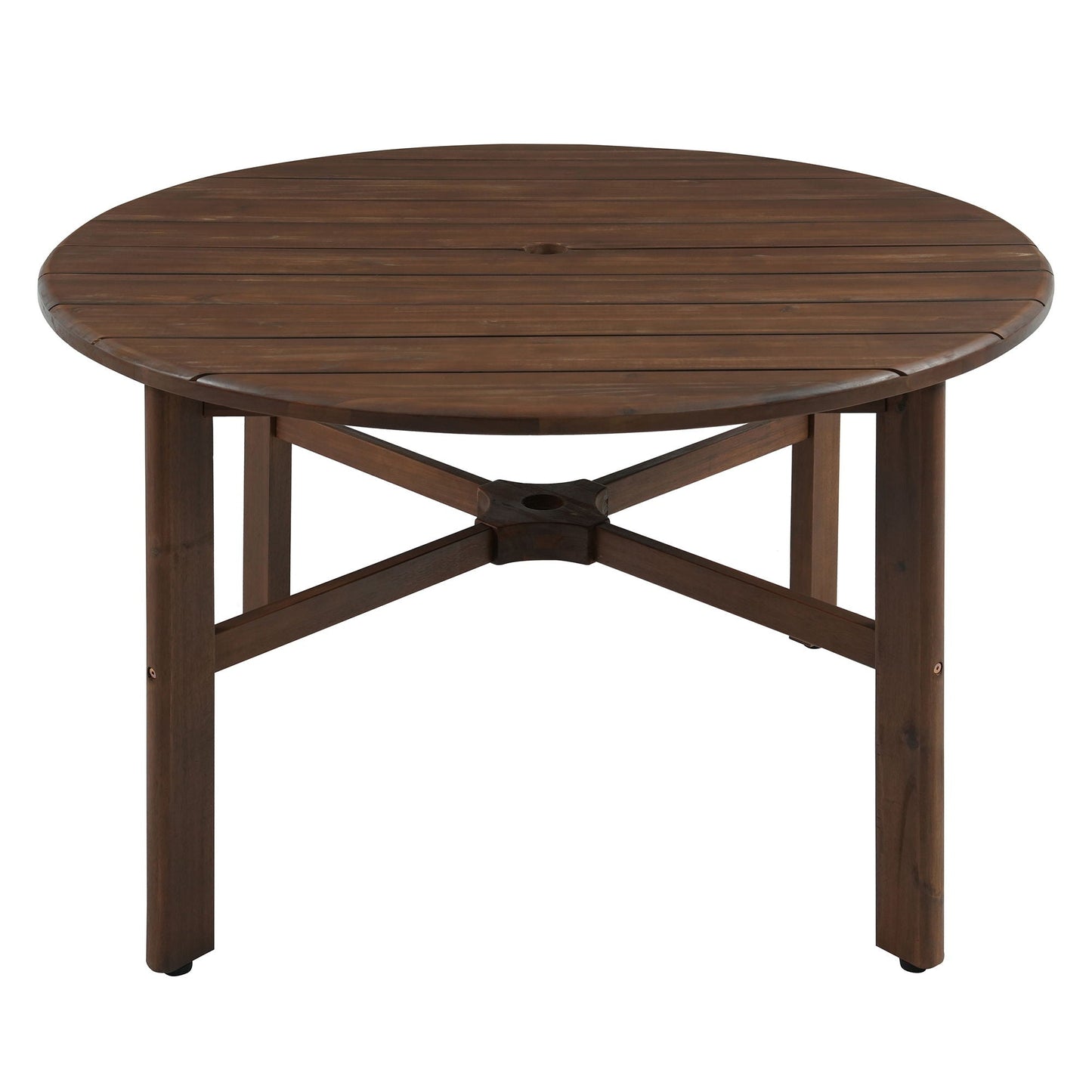 5 Piece Round Patio Table & Cushioned Armrest Chairs, Outdoor Dining Set With Umbrella Hole