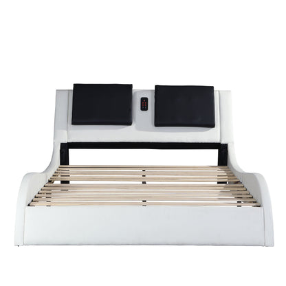 Platform Bed Frame With LED Lighting, tooth Music, Vibration Massage