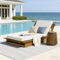 Acacia Wood Chaise Lounge with 4" Thick 3-Fold