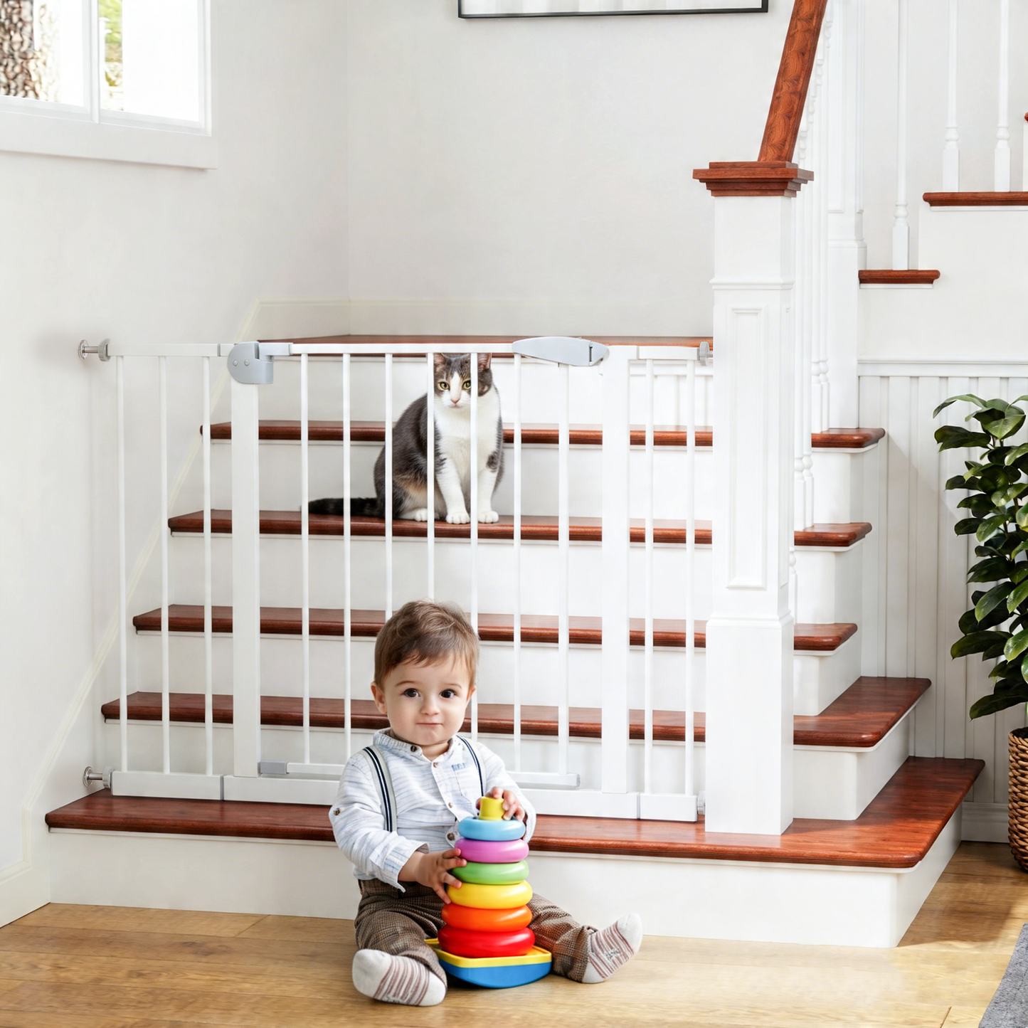 2 Pack 29.5-44.1" Wide Baby Gate for Stairs and Doorways