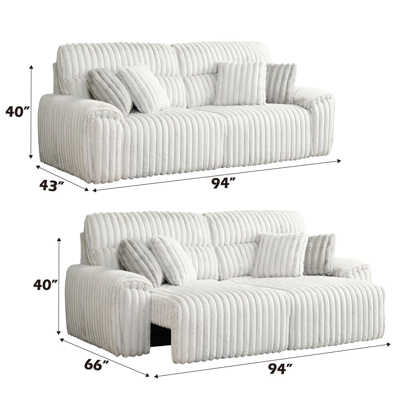 Jaya Power Motion Sofa with Sleeper & USB Port - Mondo Gray