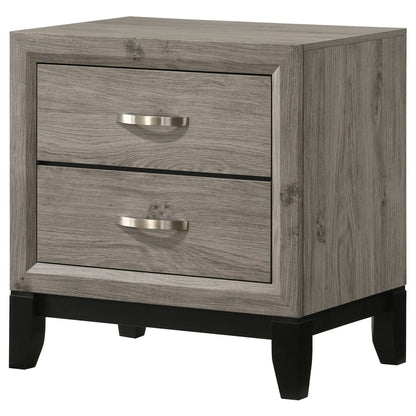 Valen 2-drawer Nightstand Bedside Table Light Taupe