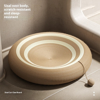 Sisal Cat Scratch Board Wear-resistant Non-dandruff Cat Nest Integrated Oversized Cat Rattan Grinding Claw Nest