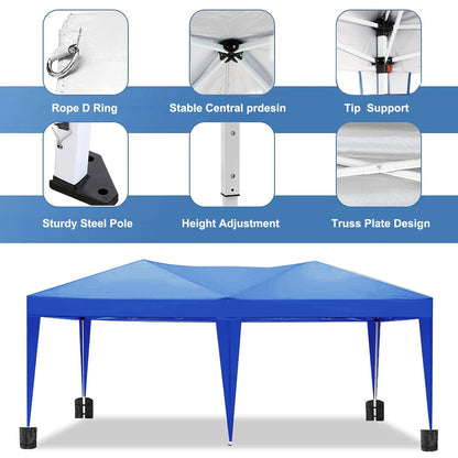 10'x20' EZ Pop Up Canopy Outdoor Portable Party Folding Tent with 6 Removable Sidewalls