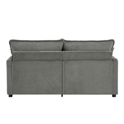 Modern Loveseat Sofa, Upholstered Couch With Side Storage Pockets