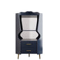 Corner Bar Cabinet With Mirrored Back, 2 Open Shelves & 2 Drawers
