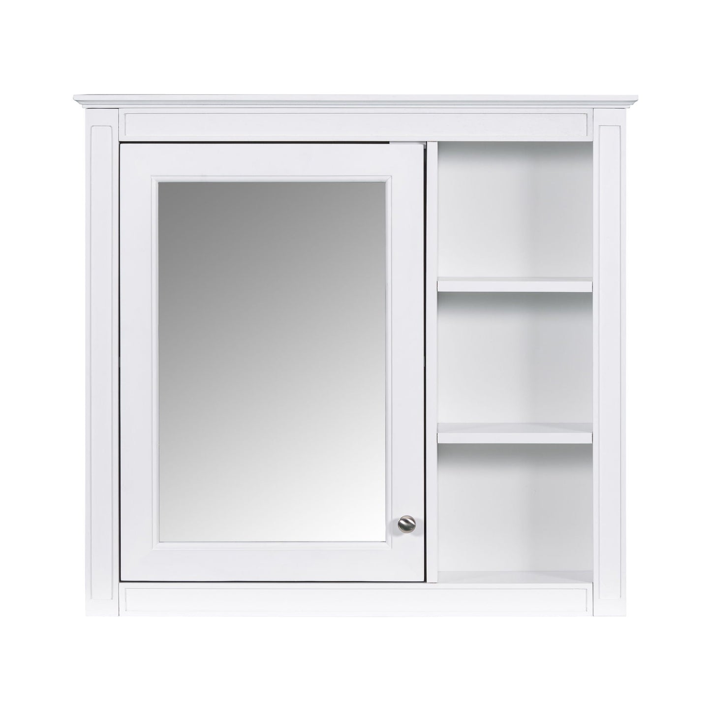 Wall Mounted Medicine Cabinet With Mirror and 3 Open Shelves