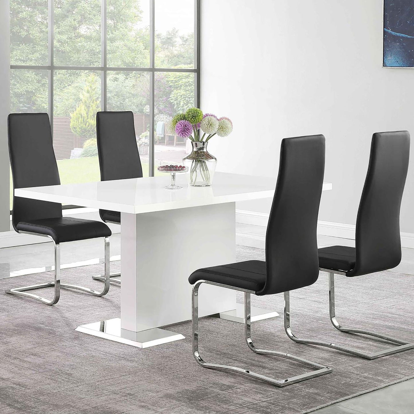 High Back Side Chairs Dining Chairs With Padded Upholstery (Set of 4)