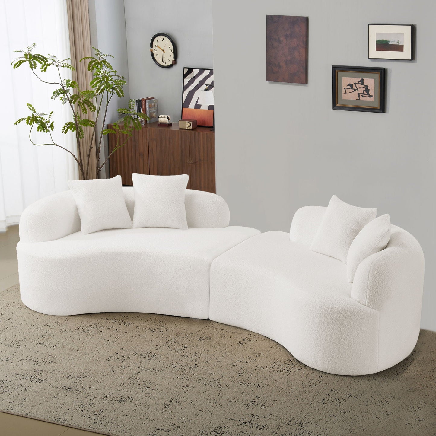 Curved 4 Seater Full Compression Sponge Sofa