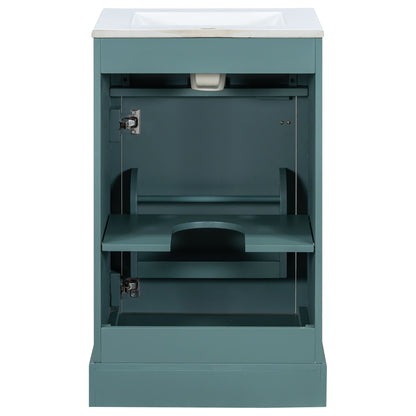 Elegant Bathroom Vanity With Ceramic Sink, Soft Close Door, Adjustable Shelf