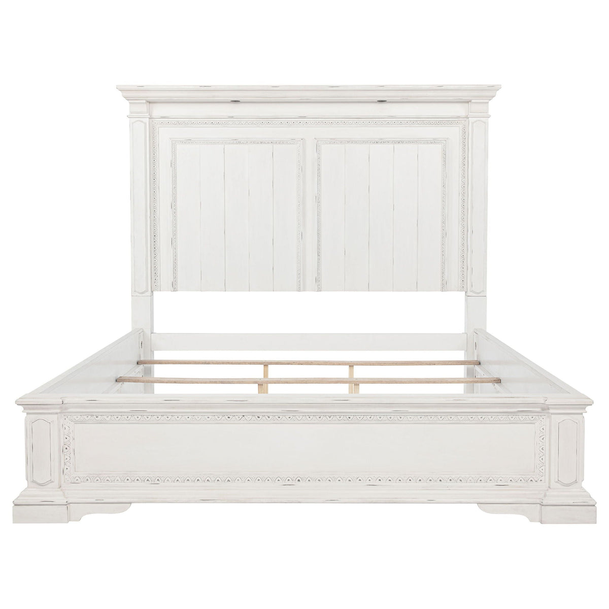 McKinney Queen LED Light Panel Bed Vintage White